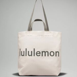 New Lululemon Double-Handle Canvas Tote Bag 17L Natural / Grey Sage Green